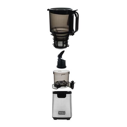 TESLA Electronics SlowJuicer Deluxe - Nízkootáčkový šnekový odšťavňovač 250W/230V nerez/čierna
