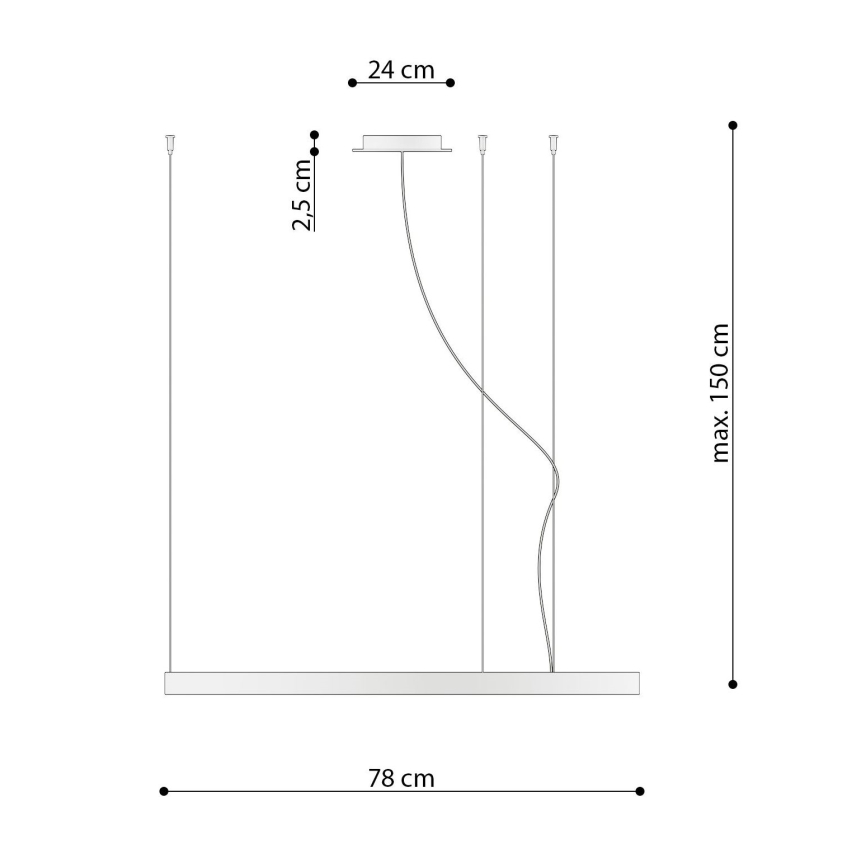 Thoro TH.174 - LED Luster na lanku RIO LED/50W/230V CRI 90 3000K pr. 78 cm zlatá