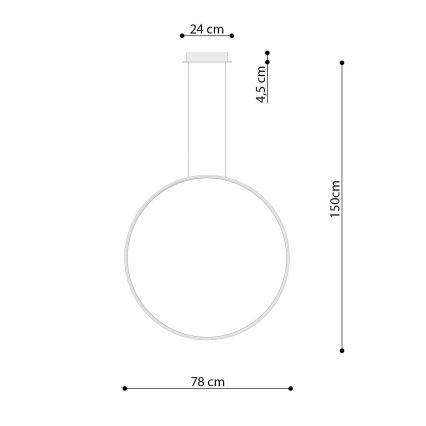 Thoro TH.175 - LED Luster na lanku RIO LED/50W/230V CRI90 3000K pr. 78 cm zlatá