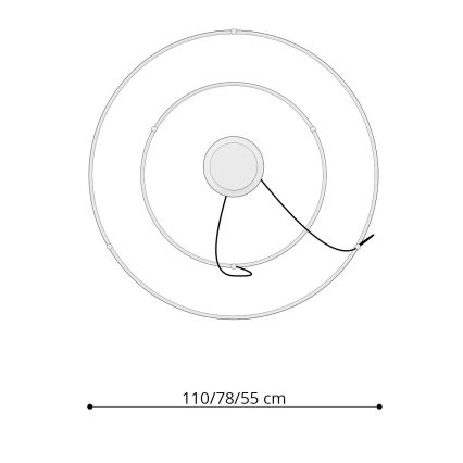 Thoro TH.176 - LED Luster na lanku RIO LED/80W/230V CRI 90 3000K biela