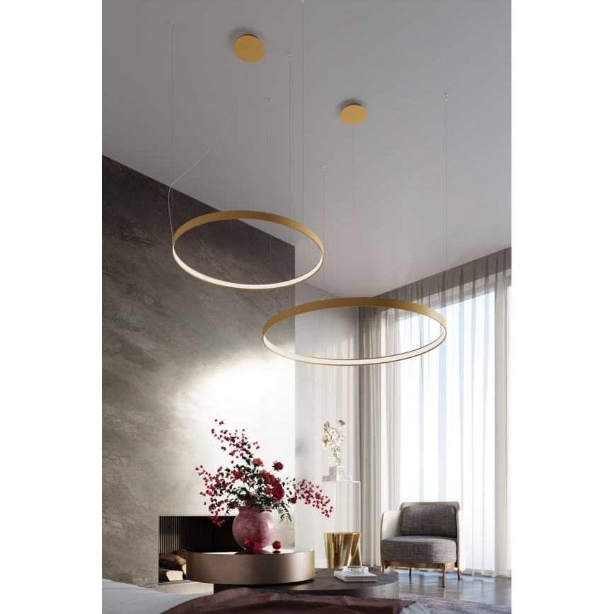 Thoro TH.181 - LED  Luster na lanku RIO LED /50W/230V CRI 95 4000K pr. 78 cm zlatá