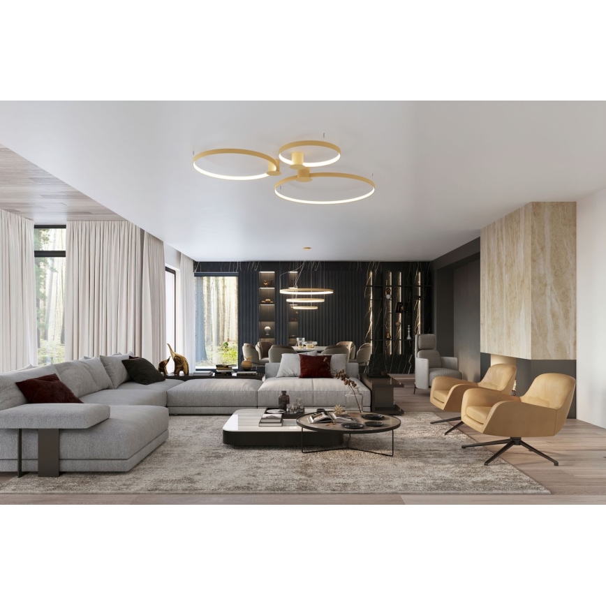 Thoro TH.214 - LED Luster na lanku RIO LED/80W/230V CRI 90 3000K zlatá