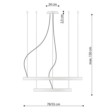 Thoro TH.214 - LED Luster na lanku RIO LED/80W/230V CRI 90 3000K zlatá