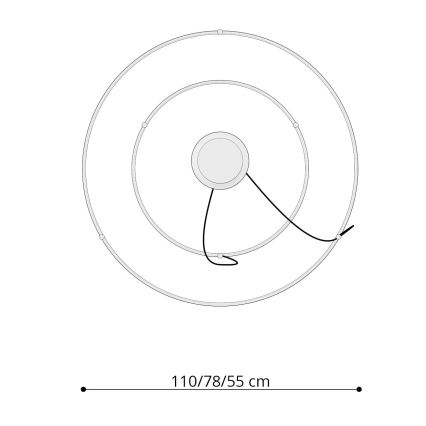 Thoro TH.214 - LED Luster na lanku RIO LED/80W/230V CRI 90 3000K zlatá