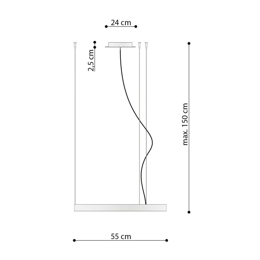 Thoro TH.216 - LED Luster na lanku RIO LED/30W/230V CRI 90 3000K pr. 55 cm zlatá