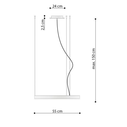 Thoro TH.217 - LED Luster na lanku RIO LED/30W/230V CRI95 4000K pr. 55 cm zlatá