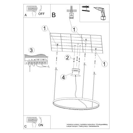 Thoro TH.217 - LED Luster na lanku RIO LED/30W/230V CRI 95 4000K pr. 55 cm zlatá