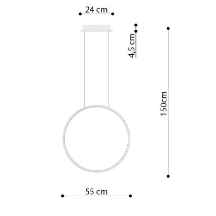 Thoro TH.220 - LED Luster na lanku RIO LED/30W/230V CRI 90 3000K pr. 55 cm zlatá