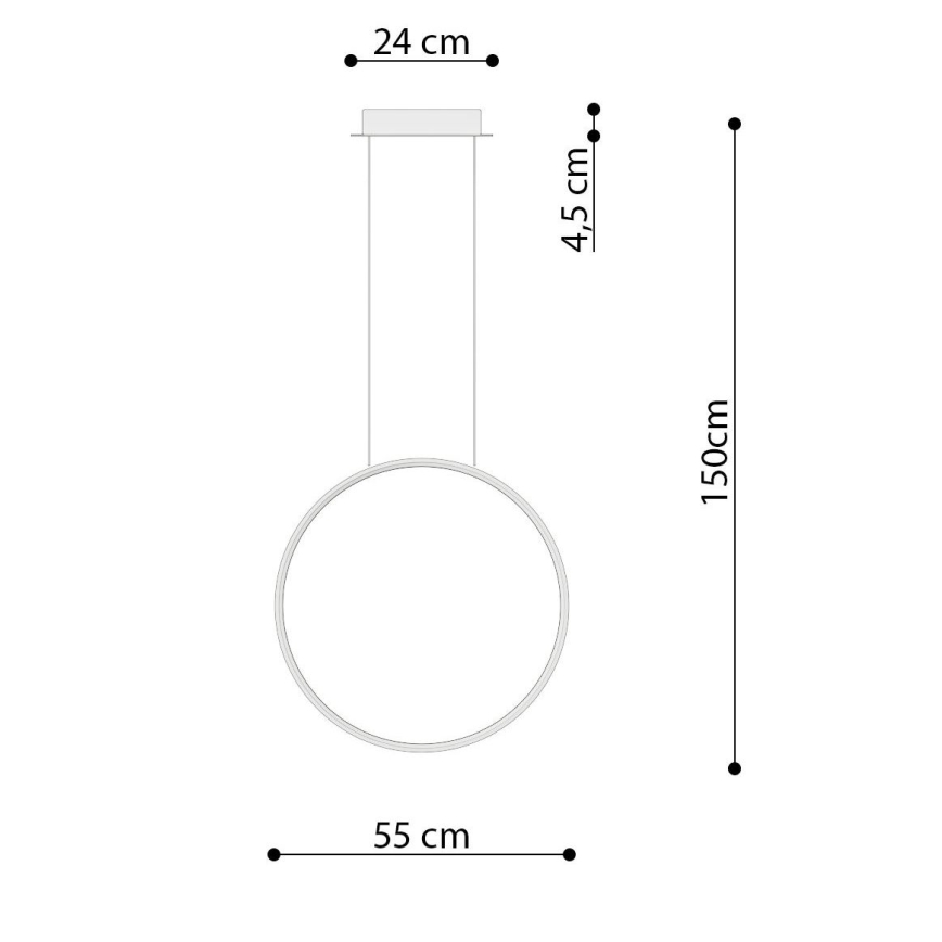 Thoro TH.220 - LED Luster na lanku RIO LED/30W/230V CRI 90 3000K pr. 55 cm zlatá