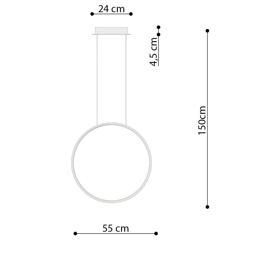 Thoro TH.221 - LED Luster na lanku RIO LED/30W/230V CRI 95 4000K pr. 55 cm zlatá