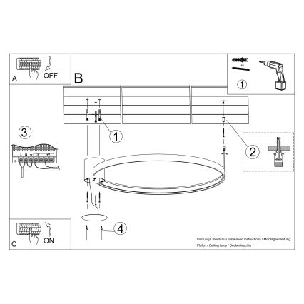 Thoro TH.222 - LED Stropné svietidlo RIO LED/30W/230V CRI90 3000K pr. 55 cm zlatá