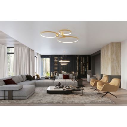 Thoro TH.224 - LED Stropné svietidlo RIO LED/50W/230V CRI 90 3000K pr. 78 cm zlatá