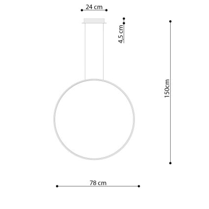 Thoro TH.249 - LED Luster na lanku RIO LED/50W/230V CRI 90 4000K pr. 78 cm lesklý chróm