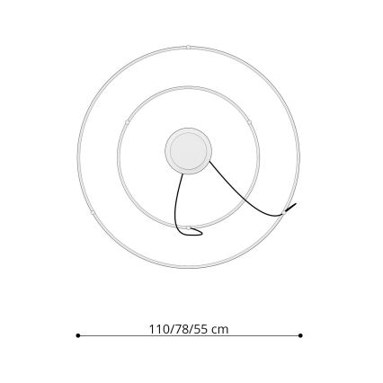 Thoro TH.268 - LED Luster na lanku RIO LED/80W/230V CRI 95 4000K zlatá