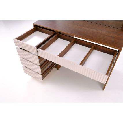 Toaletný stolík AMORIO 120x55 cm kašmír/dekor orech