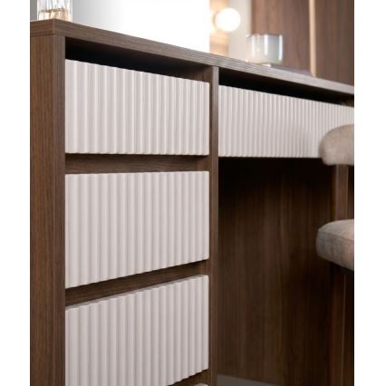 Toaletný stolík AMORIO 120x55 cm kašmír/dekor orech