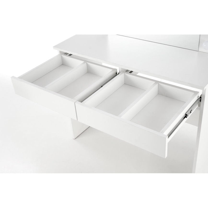 Toaletný stolík s LED osvetlením HOLLYWOOD 140x94 cm biela