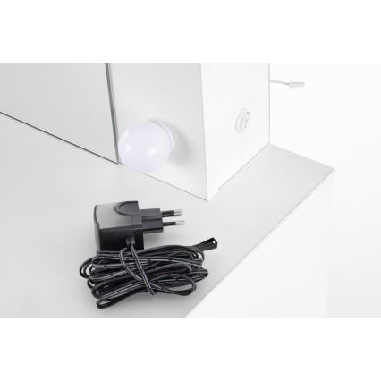 Toaletný stolík s LED osvetlením HOLLYWOOD 140x94 cm biela