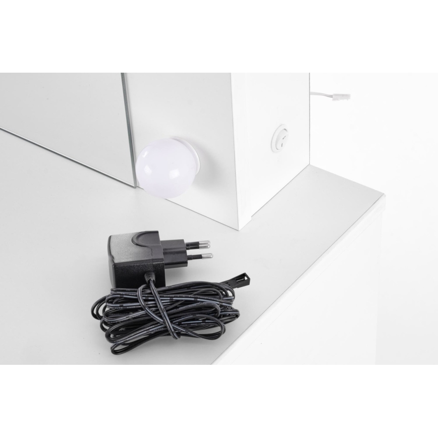 Toaletný stolík s LED osvetlením HOLLYWOOD 140x94 cm biela