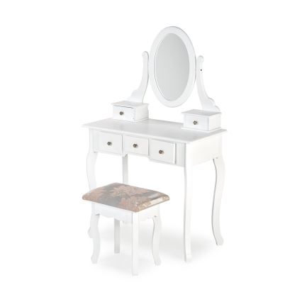 Toaletný stolík SARA 80x130 cm + taburet 45x37 cm biela