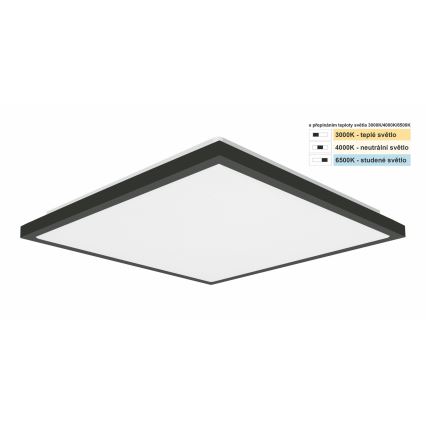 Top Light - LED Kúpeľňové stropné svietidlo ONYX LED/24W/230V IP44 3000/4000/6500K 38x38 cm čierna
