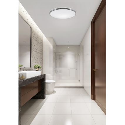 Top Light - LED Kúpeľňové stropné svietidlo SILVER LED/18W/230V IP44 3000/4000/6500K pr. 34 cm lesklý chróm