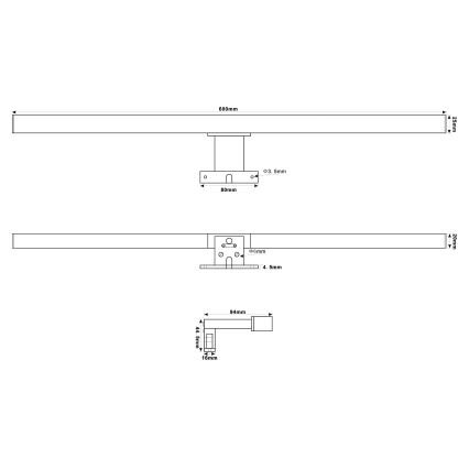 Top Light - LED Kúpeľňové osvetlenie zrkadla OREGON LED/9W/230V 60 cm IP44