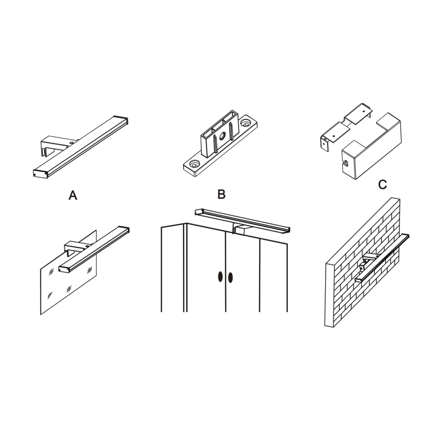 Top Light - LED osvetlenie na zrkadlo do kúpeľne TEXAS LED/8W/230V 3000/4000/6500K IP44 40 cm matný chróm