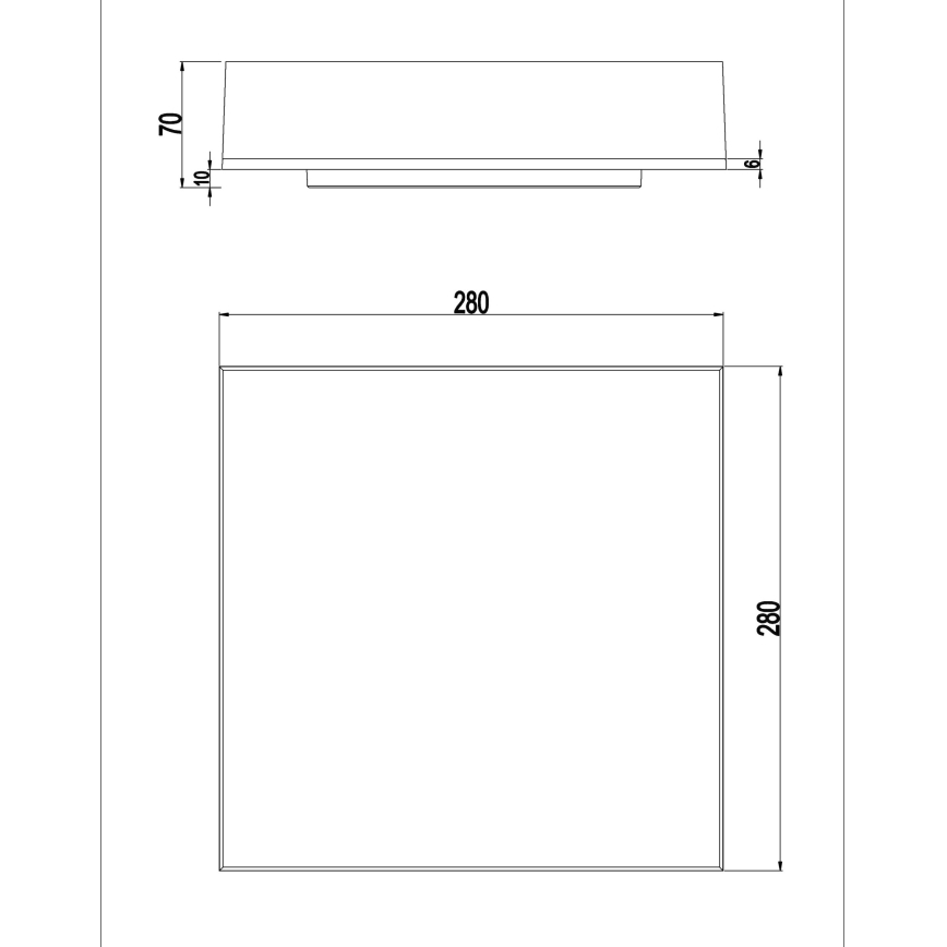Top Light - LED Stmievateľné stropné nástenné svietidlo BOXTER LED/12/18/24W/230V IP54 3000/4000/6500K 28x28 cm