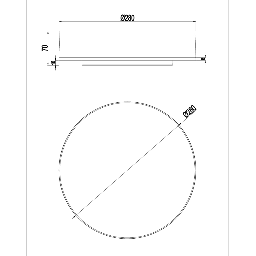 Top Light - LED Stmievateľné kúpeľňové stropné svietidlo BOXTER LED/12/18/24W/230V IP54 3000/4000/6500K pr. 28 cm