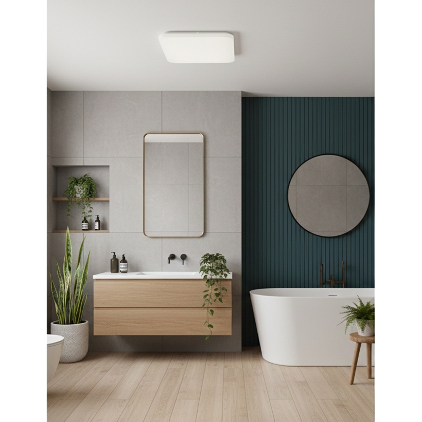Top Light - LED kúpeľňové stropné svietidlo DUNAJ LED/32W/230V 3000/4000/6500K IP44 38x38 cm biela
