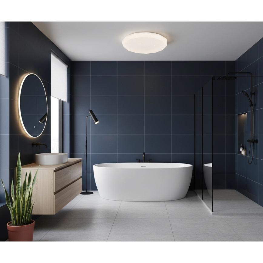 Top Light - LED kúpeľňové stropné svietidlo SPARKLE LED/40W/230V 3000/4000/6500K IP44 priemer 39 cm biela