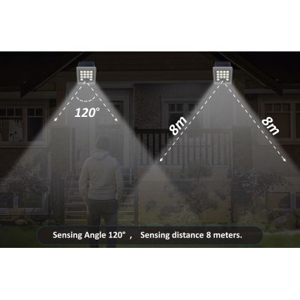 Top Light - LED Solárny nástenný reflektor so senzorom HELEON S LED/5W/3,7V IP65 4000K 1800 mAh
