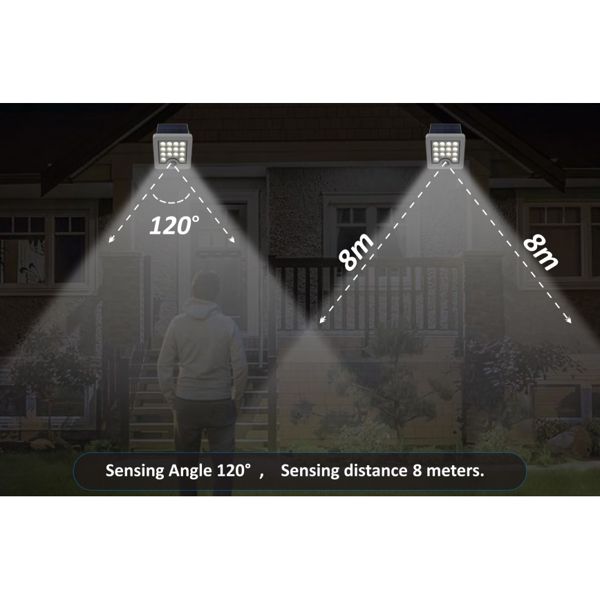Top Light - LED Solárny nástenný reflektor so senzorom HELEON S LED/5W/3,7V IP65 4000K 1800 mAh