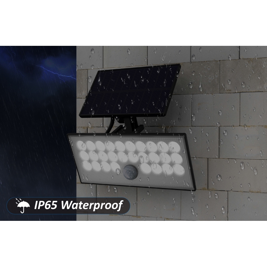 Top Light - LED Solárny nástenný reflektor so senzorom HELEON VARIO LED/8W/3,7V IP65 4000K 2200 mAh + diaľkové ovládanie