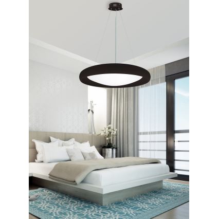 Top Light - LED Stmievateľný luster na lanku SALERNO LED/60W/230V 3000-6500K pr. 60 cm čierna + diaľkové ovládanie