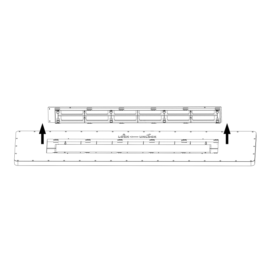 Top Light - LED Stmievateľný prisadený panel REVIT LED/70W/230V 3000-6500K 120x30 cm čierna + diaľkové ovládanie
