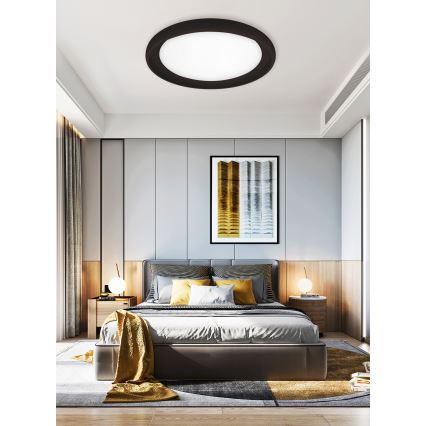 Top Light - LED Stmievateľné stropné svietidlo SALERNO LED/60W/230V 3000-6500K pr. 60 cm čierna + diaľkové ovládanie