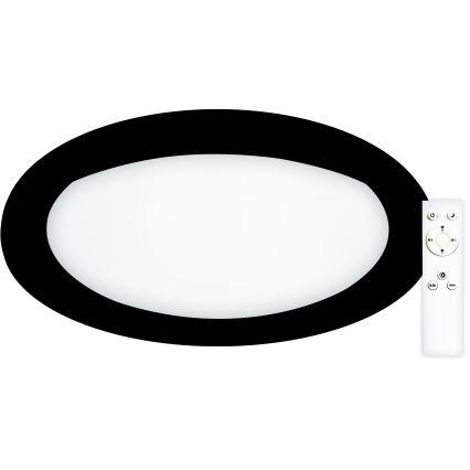 Top Light - LED Stmievateľné stropné svietidlo SALERNO LED/60W/230V 3000-6500K pr. 60 cm čierna + diaľkové ovládanie