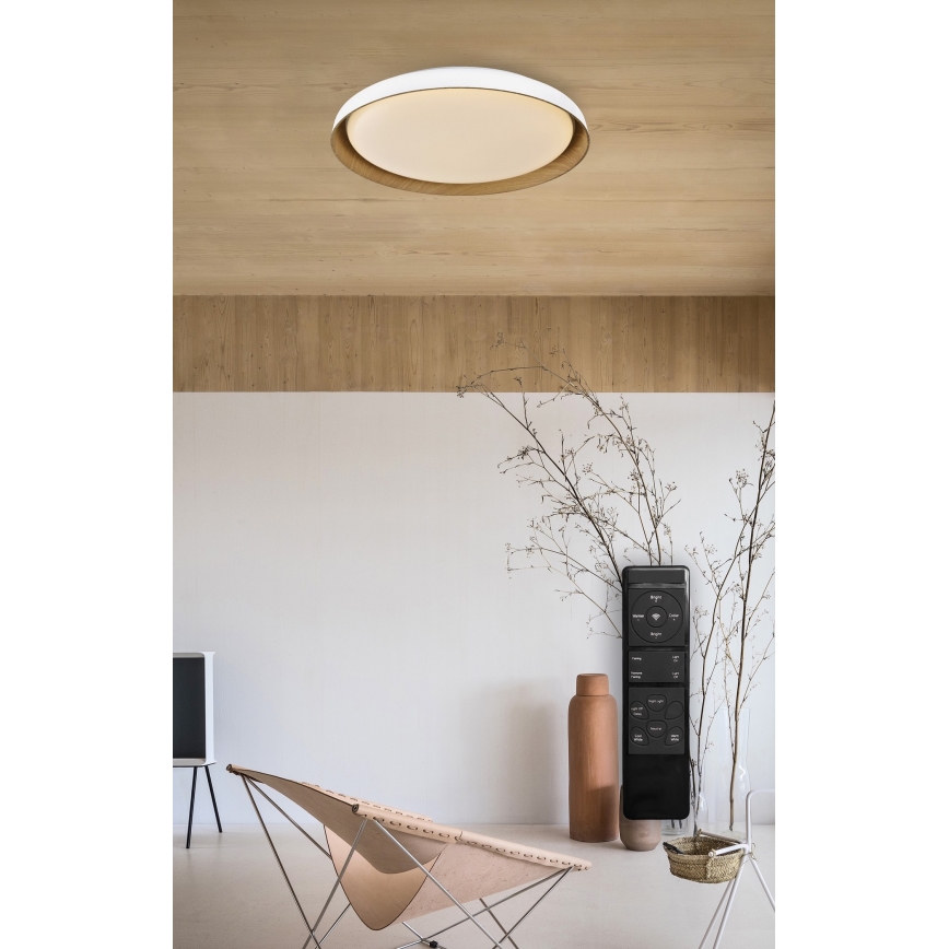 Top Light - LED Stmievateľné stropné svietidlo SATELLITE LED/36W/230V 3000-6500K pr. 43 cm biela/hnedá + diaľkové ovládanie