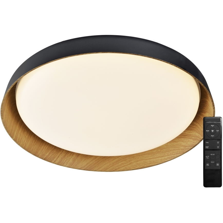 Top Light - LED Stmievateľné stropné svietidlo SATELLITE LED/36W/230V 3000-6500K pr. 43 cm čierna/hnedá + diaľkové ovládanie