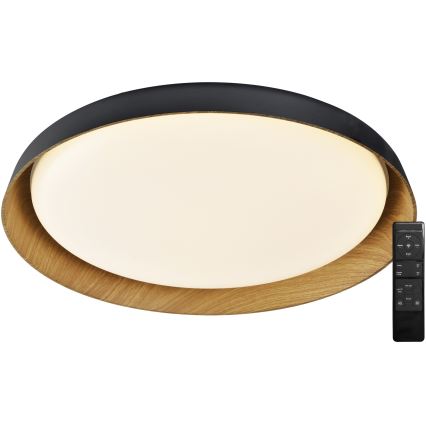 Top Light - LED Stmievateľné stropné svietidlo SATELLITE LED/48W/230V 3000-6500K pr. 53 cm čierna/hnedá + diaľkové ovládanie