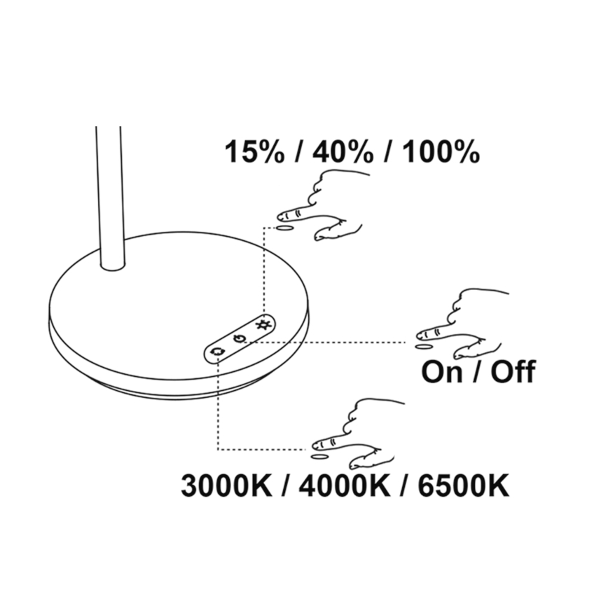 Top Light - LED Stmievateľná dotyková stolná lampa BELLA LED/4,8W/5V 3000/4000/6500K biela