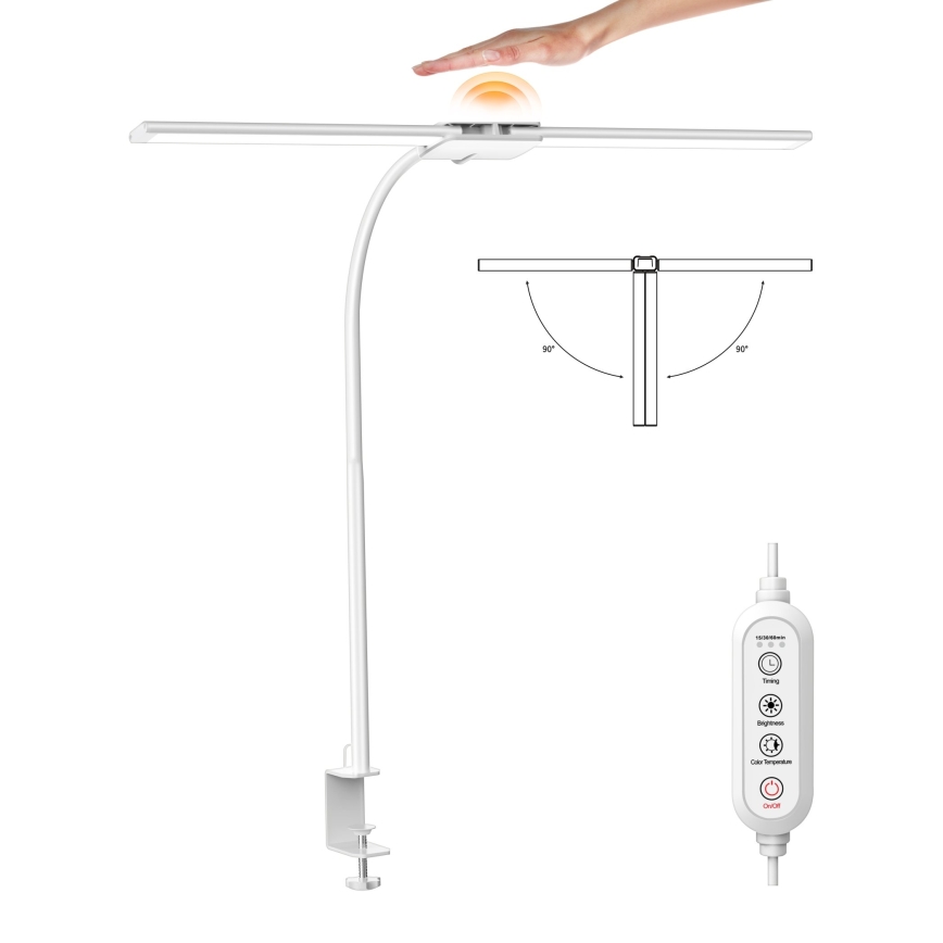 Top Light - LED stmievateľná stolná lampa s klipom LYRA LED/18W/230V 3000-6500K biela