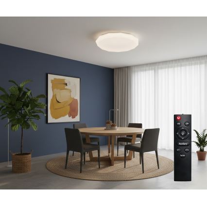 Top Light - LED stmievateľné kúpeľňové stropné svietidlo SPARKLE LED/60W/230V 3000-6500K IP44 pr. 49 cm biela + diaľkové ovládanie