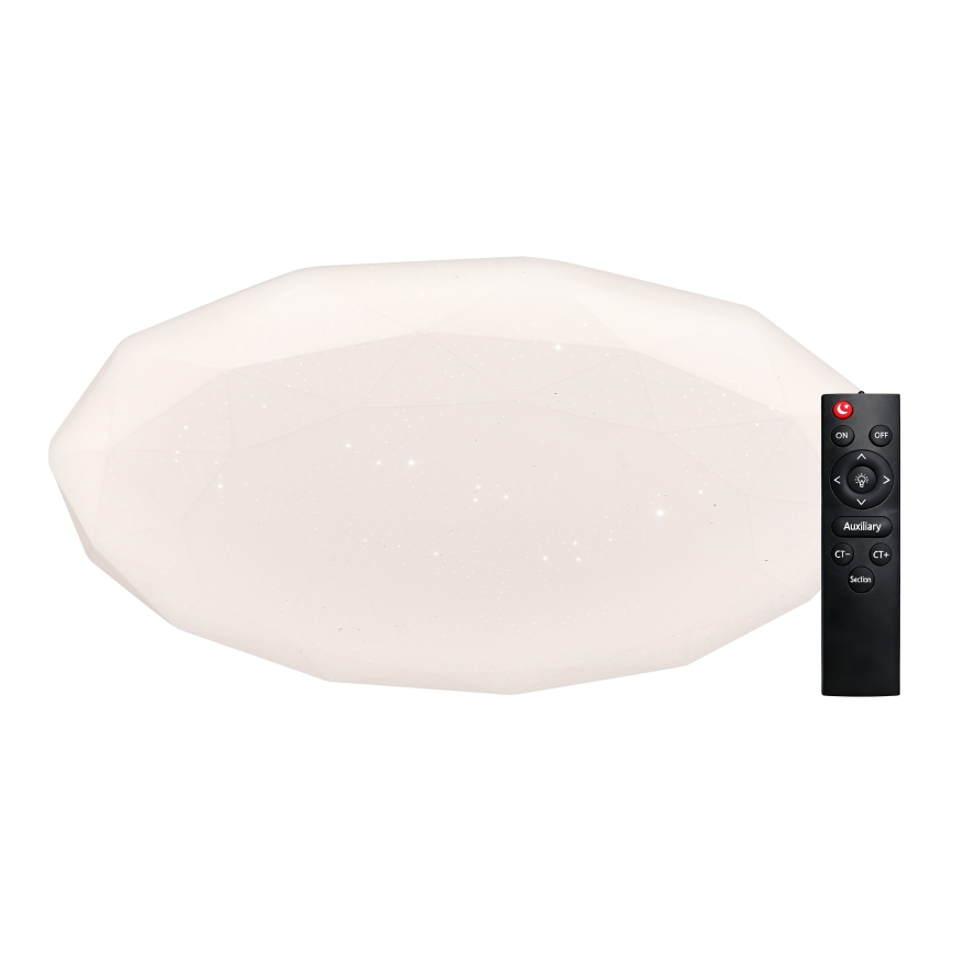 Top Light - LED stmievateľné kúpeľňové stropné svietidlo SPARKLE LED/60W/230V 3000-6500K IP44 pr. 49 cm biela + diaľkové ovládanie