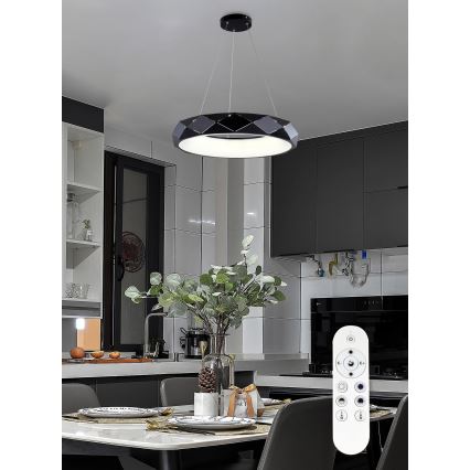 Top Light - LED Stmievateľný luster na lanku APOLO LED/45W/230V čierna + diaľkové ovládanie