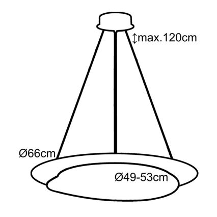 Top Light - LED Stmievateľný luster na lanku STONE LED/51W/230V 3000-6500K + diaľkové ovládanie