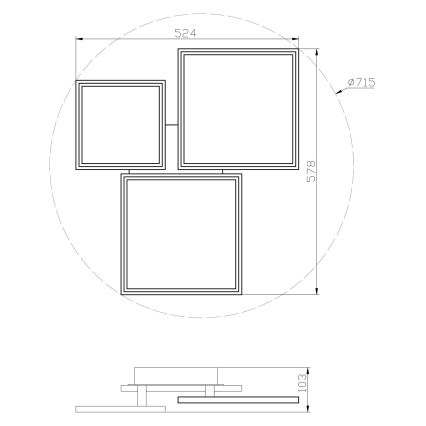 Top Light - LED Stmievateľný prisadený luster MERKUR LED/50W/230V 3000-6500K biela + diaľkové ovládanie