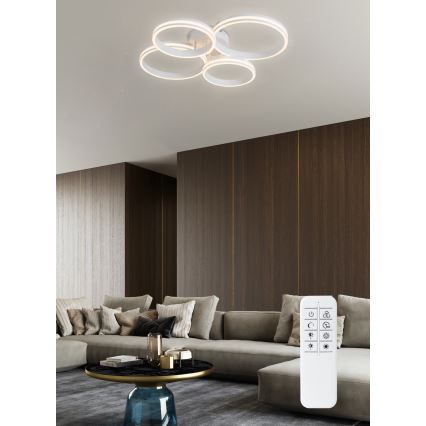 Top Light - LED Stmievateľný prisadený luster OLYMP LED/65W/230V 3000-6500K guľatý biela + diaľkové ovládanie